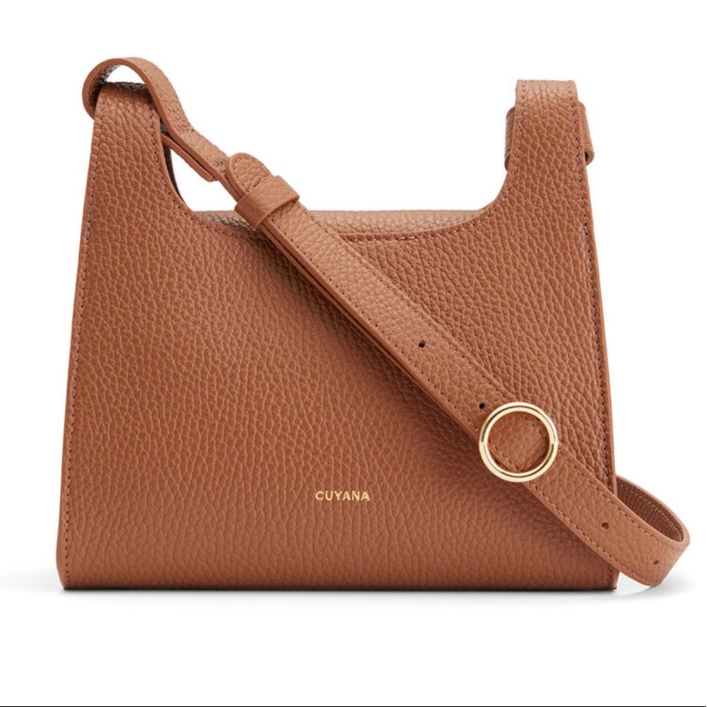 Cuyana Mini Double Loop Bag (camel/caramel/tan)